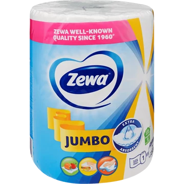 Háztartási papírtörlő 325 lap/tekercs Zewa Jumbo fehér