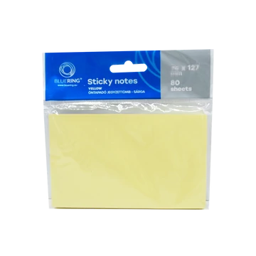 Jegyzettömb öntapadó, 76x127mm, 80lap, Bluering® , sárga