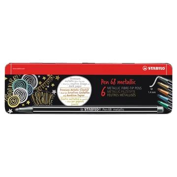 Rostirón, filctoll készlet, 1mm, M Stabilo PEN metallic 6806/8-32 6 db-os klt.