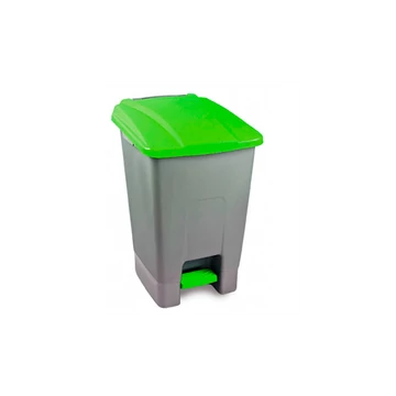 Szemetes kuka pedálos műanyag 100 literes szelektív zöld tetővel UP229Z