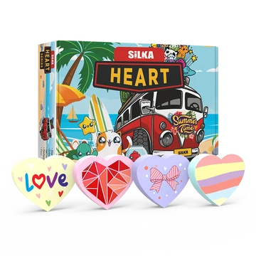Radír, szív, 36 db/display, Silka