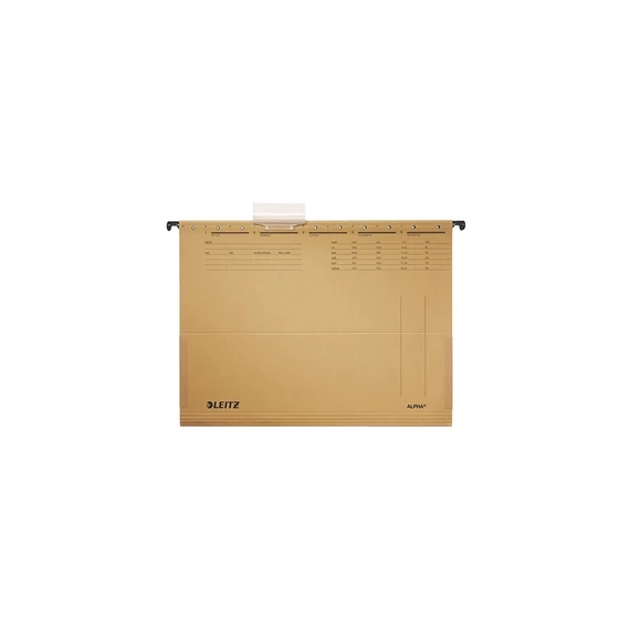 Függőmappa A4, karton oldaltzárt Leitz Alpha natúr