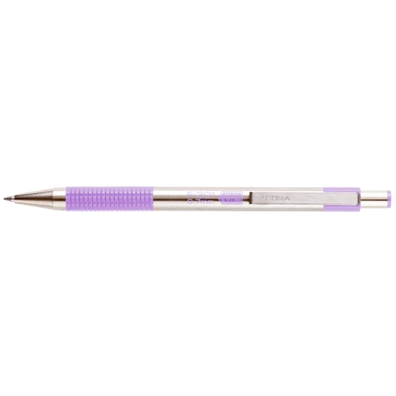Golyóstoll 0,7mm, pasztell lila test, Zebra F-301, írásszín kék