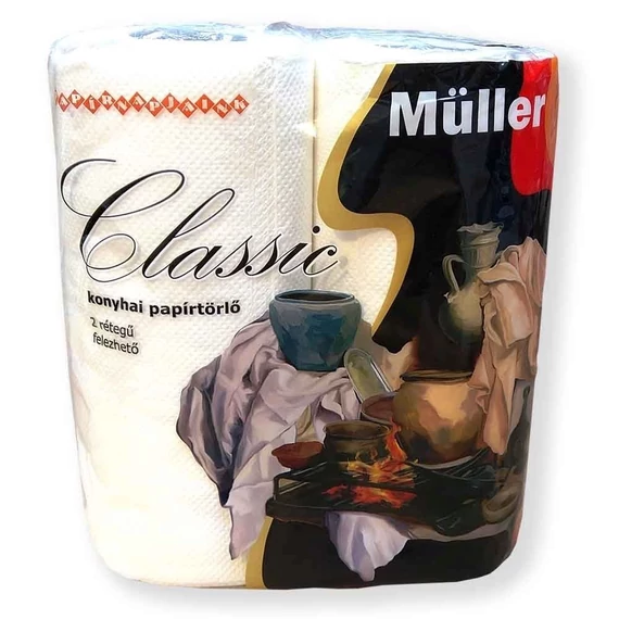 Háztartási papírtörlő 2 rétegű 2 tekercs/csomag Classic fehér