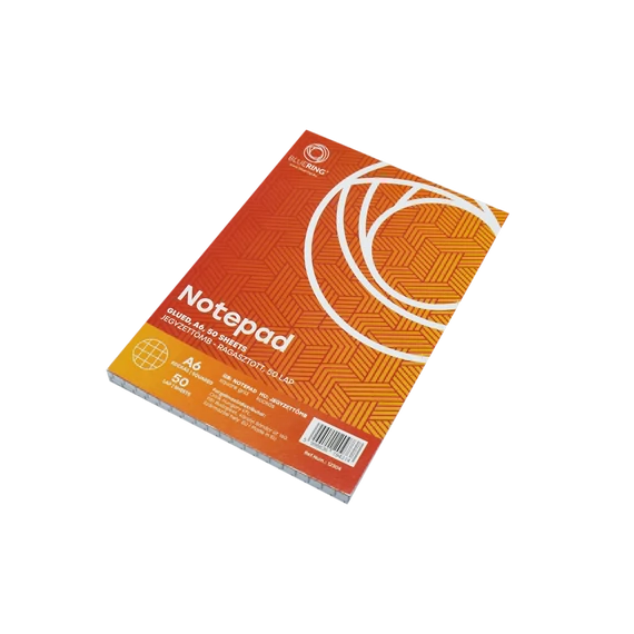 Jegyzettömb ragasztott, A6, 50lap, Bluering® kockás