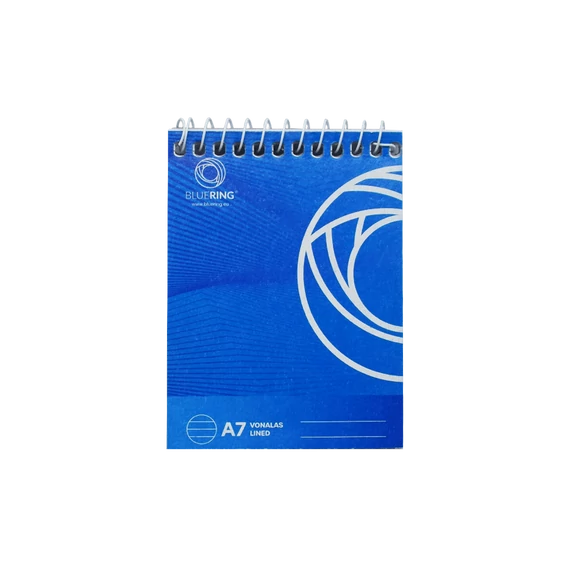 Jegyzettömb spirálozott, A7, 80lap, Bluering® vonalas