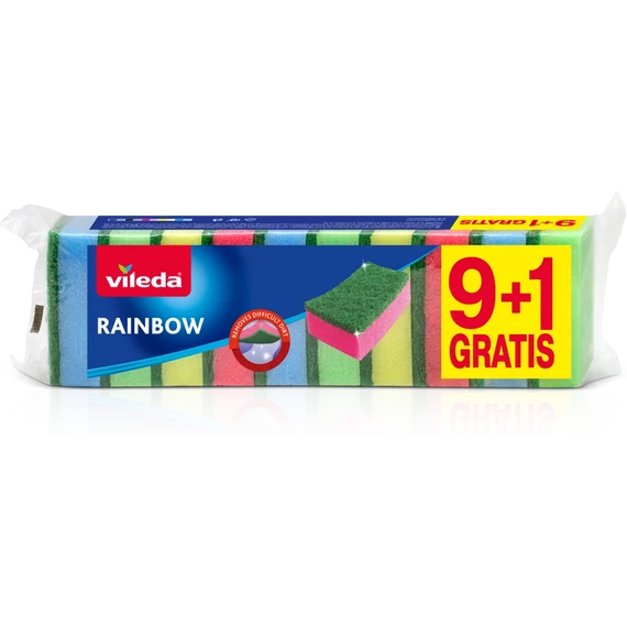 Mosogatószivacs 9+1 db/csomag Vileda Rainbow_F2590A