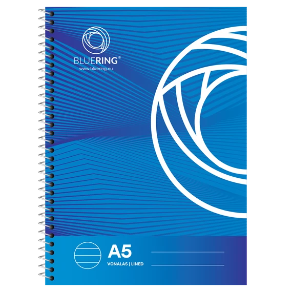 Spirálfüzet A5, 70lap vonalas Bluering®