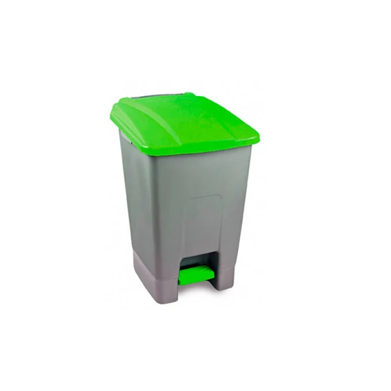 Szemetes kuka pedálos műanyag 100 literes szelektív zöld tetővel UP229Z