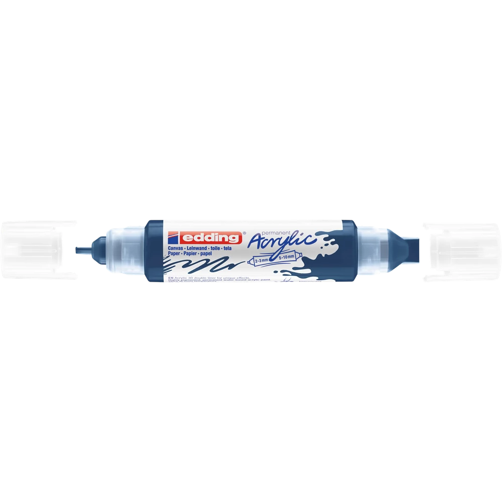 Akril marker 2-3mm, és 5-10mm, 3D kétvégű Edding 5400 éjkék