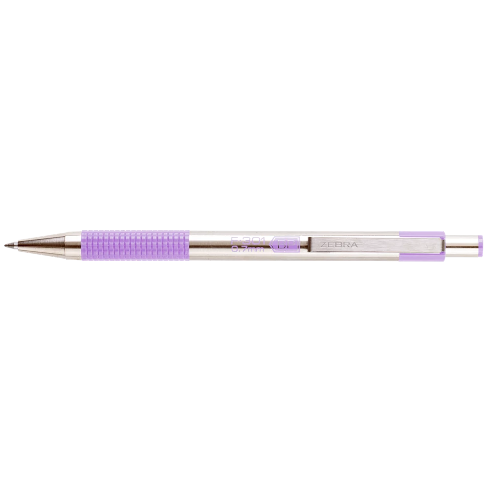 Golyóstoll 0,7mm, pasztell lila test, Zebra F-301, írásszín kék