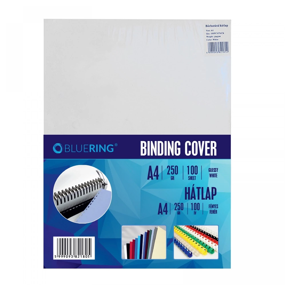 Hátlap, A4, 250 g. fényes 100 db/csomag, Bluering® fehér