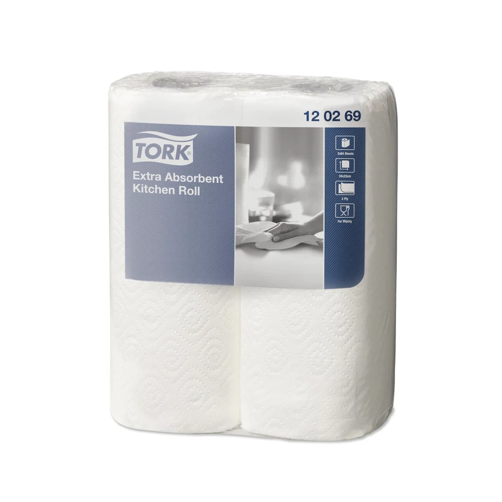 Háztartási papírtörlő 2 rétegű 2 tekercs/csomag 64 lap/tekercs ExtraTork_120269
