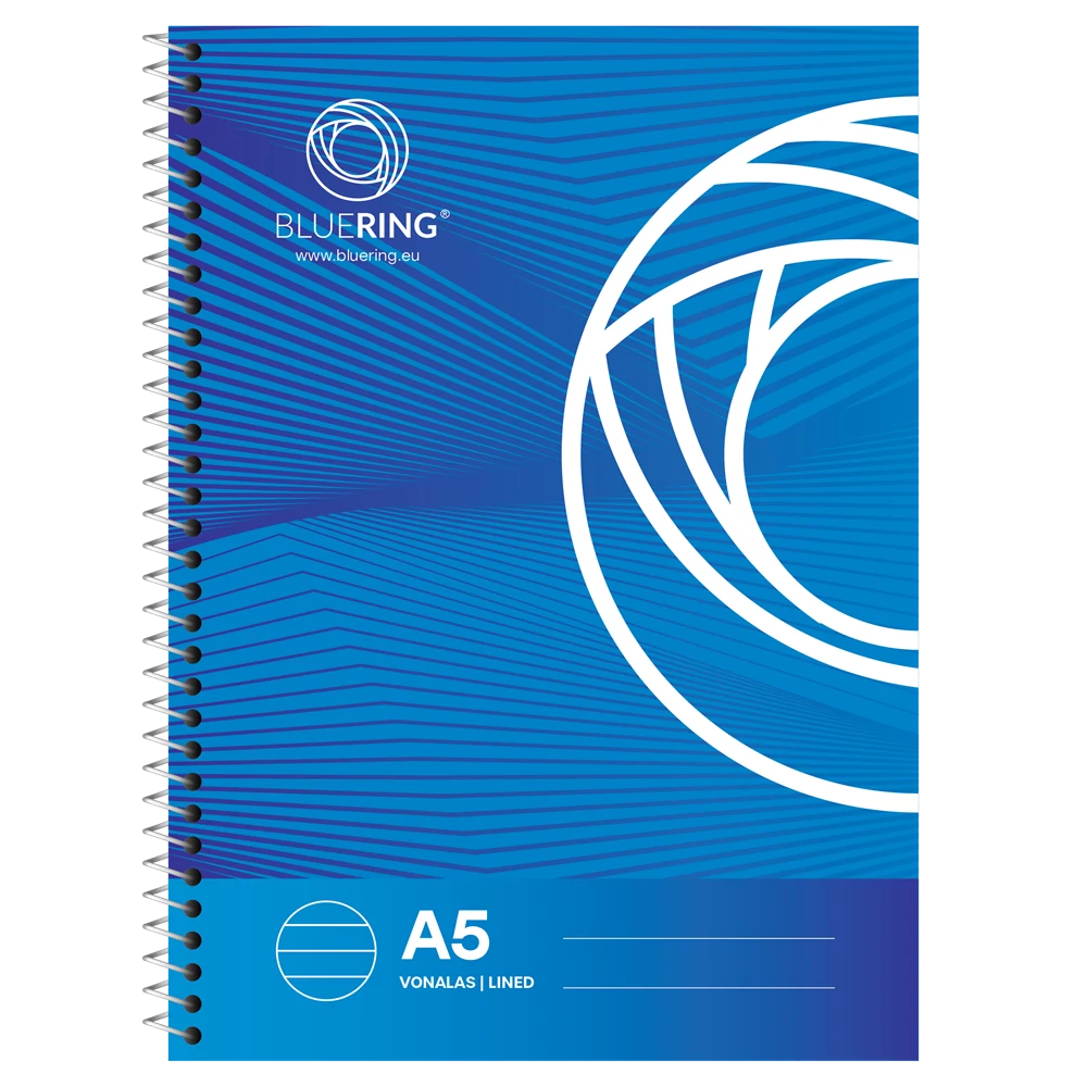 Spirálfüzet A5, 70lap vonalas Bluering®