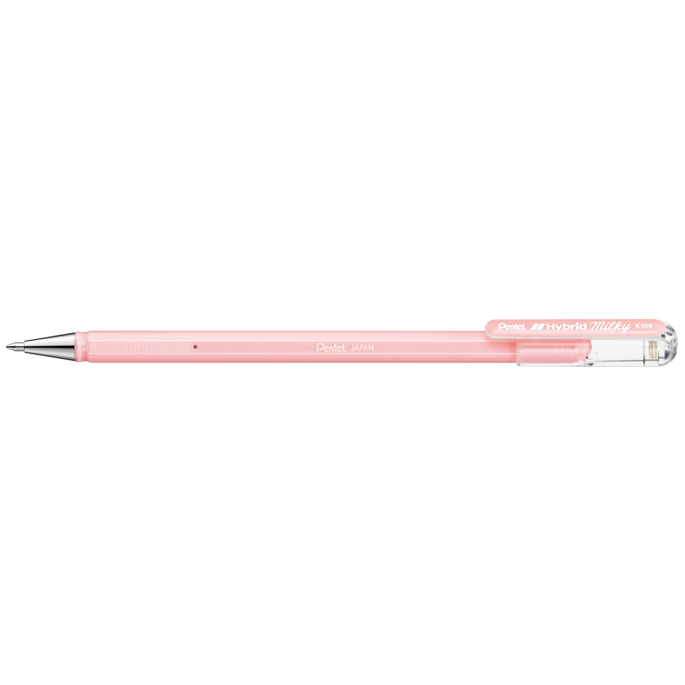 Zselés toll 0,4mm, kupakos Pentel Hybrid K108-PP, írásszín pastel pink