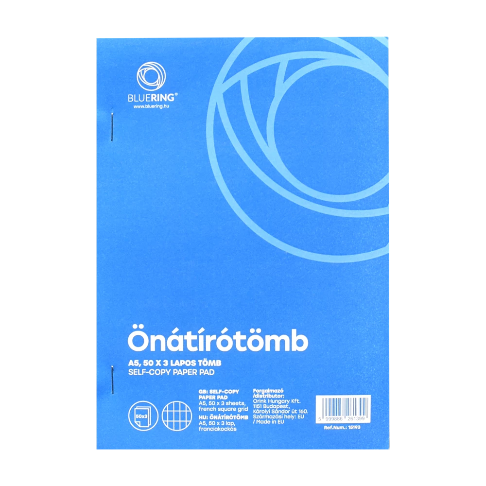 Önátírótömb A5, 50x3lapos franciakockás Bluering®