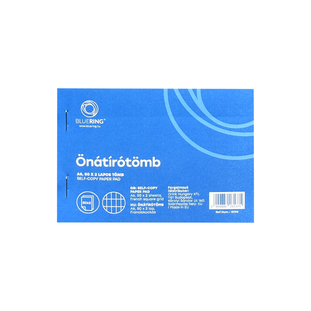 Önátírótömb A6, 50x2lap, franciakockás Bluering®